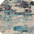 2' X 4' Ivory And Teal Blue Abstract Power Loom Non Skid Area Rug